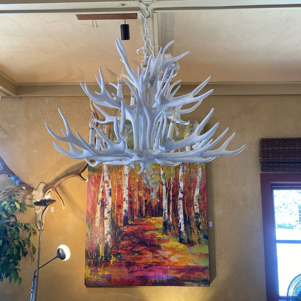 White Antler Chandelier
