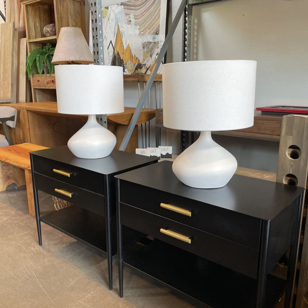 West Elm Asymmetry Ceramic Table Lamps - Set of 2