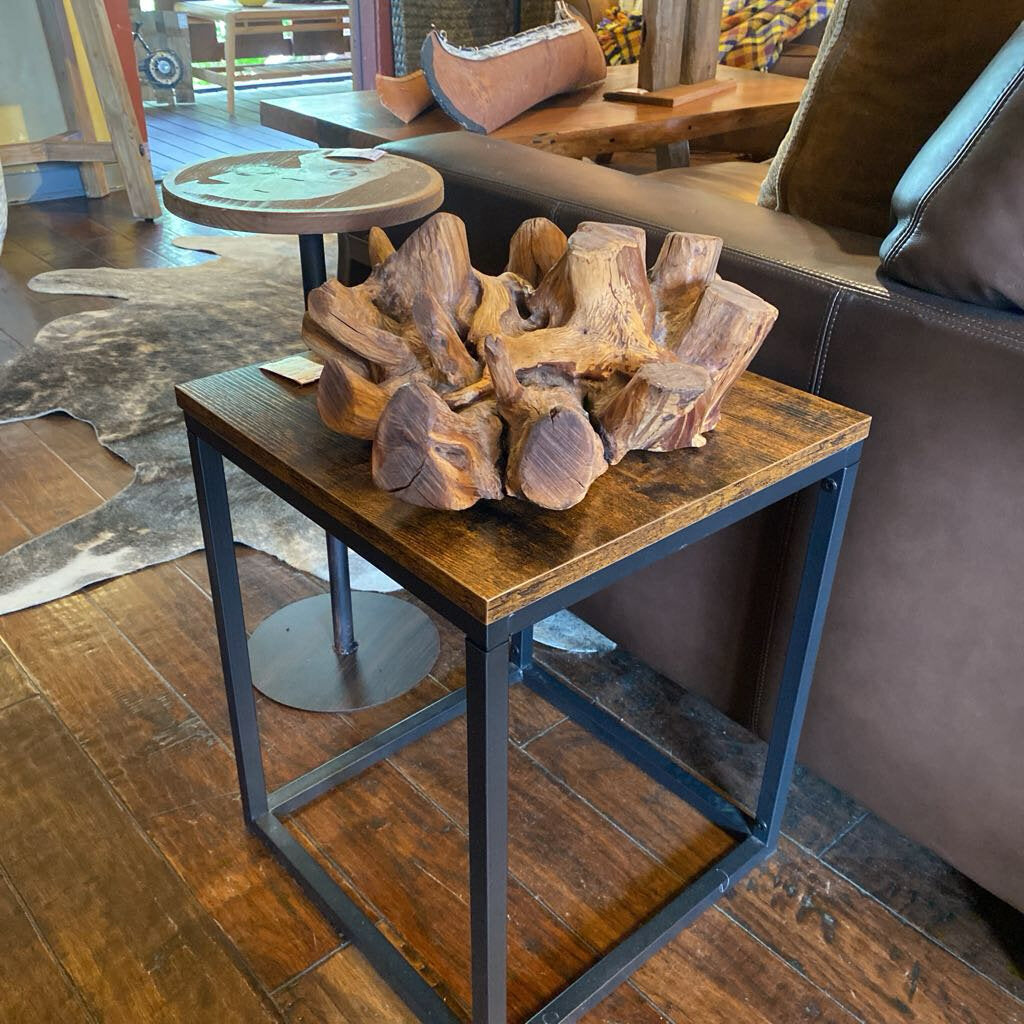 Wood and Metal Side Table