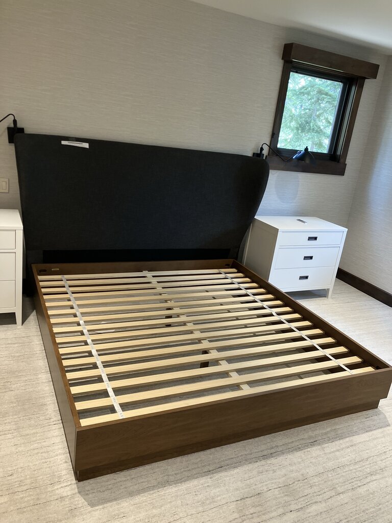 Crate & Barrel Carlie Wingback King Bed