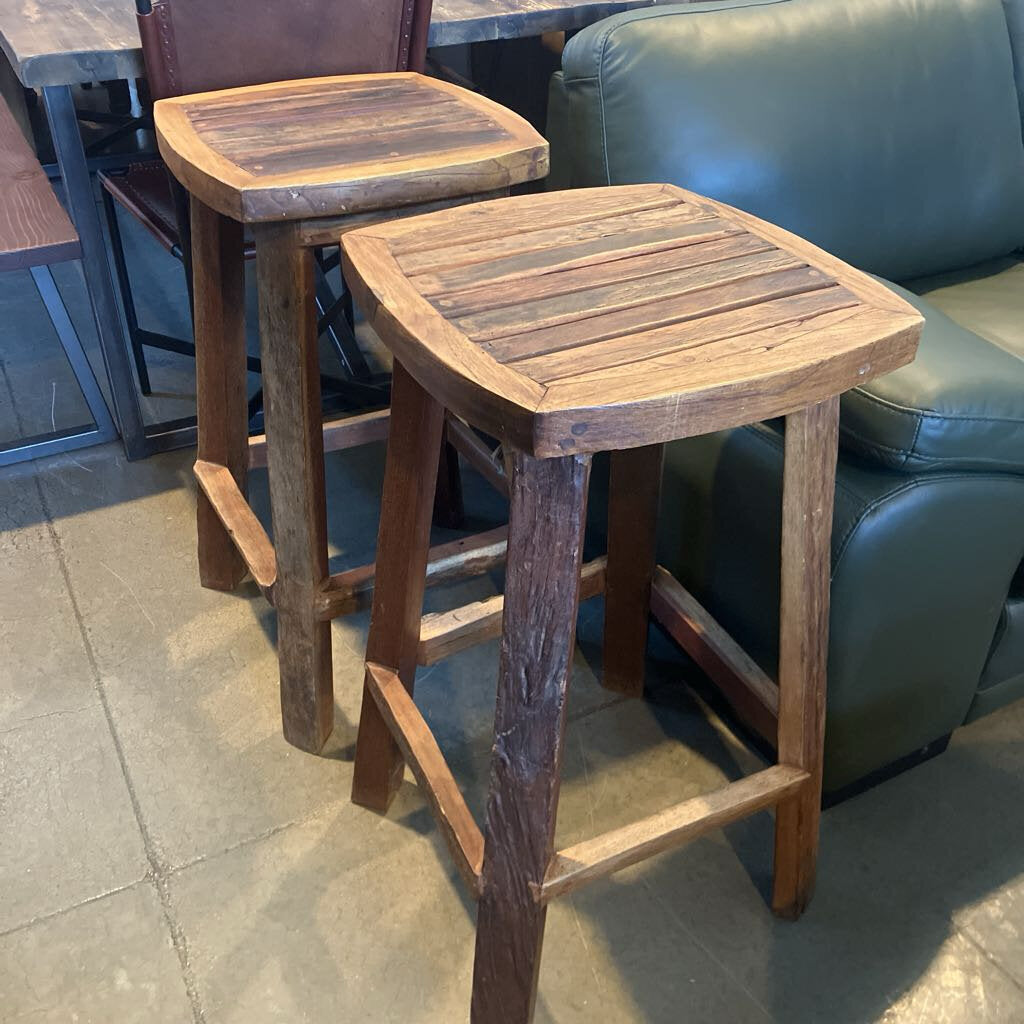 Teak Stools Set of 2