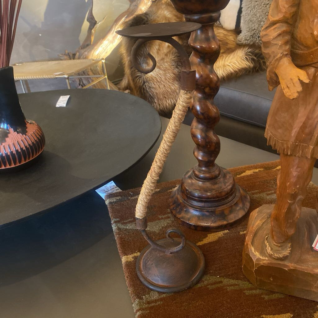 Iron and Rope Candle Holder