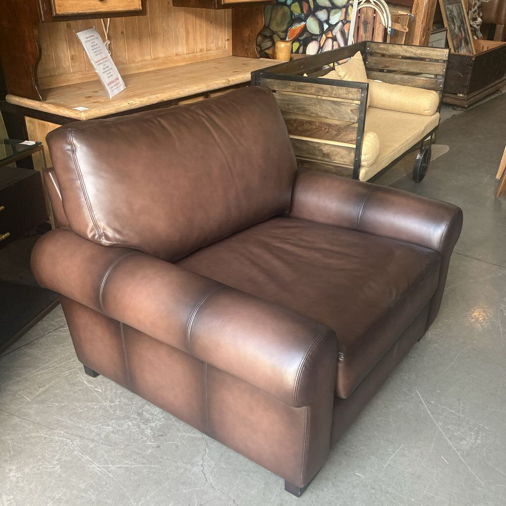Pottery Barn Grand Turner Roll Arm Leather Chair - Brand New!