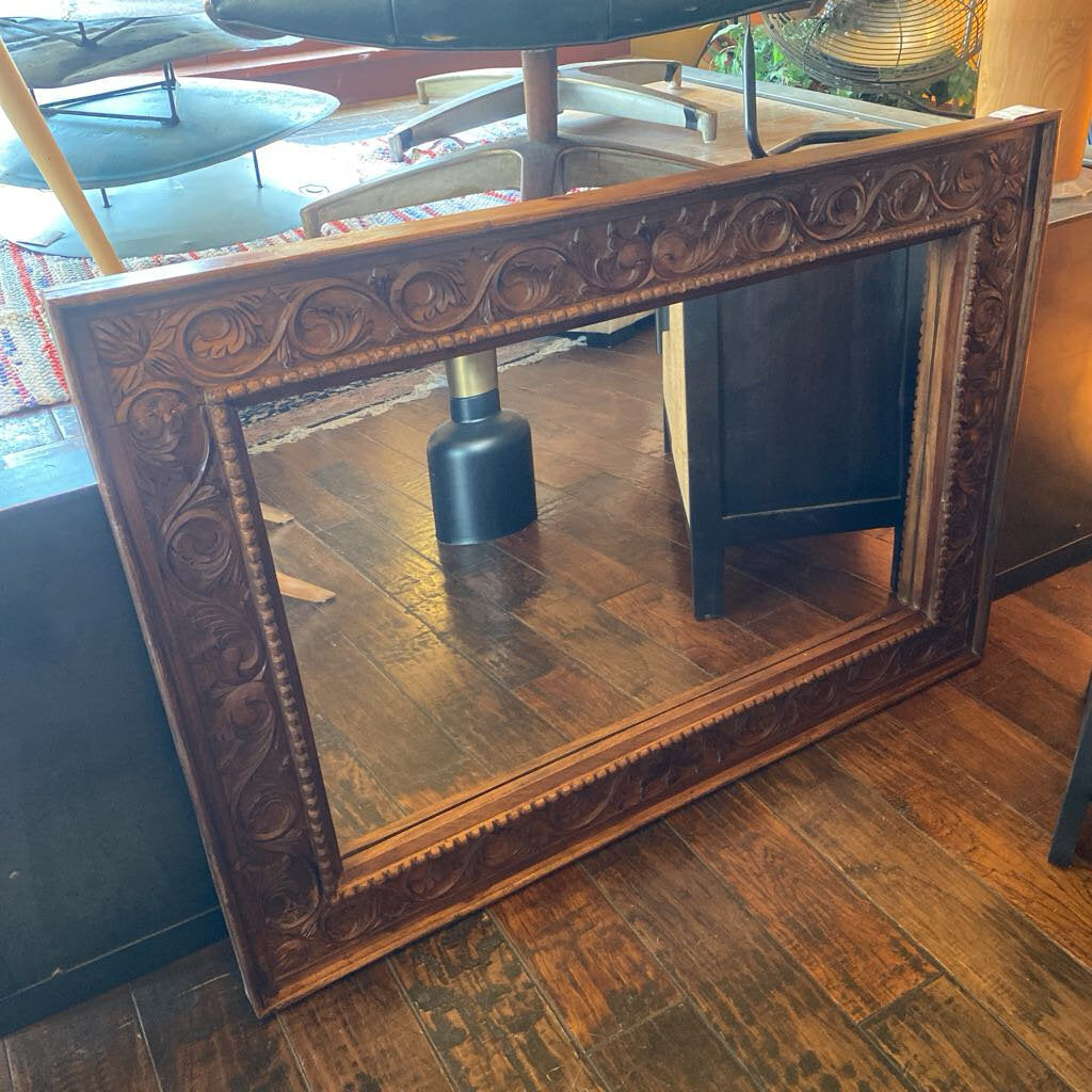 Vintage Wood Carved Mirror