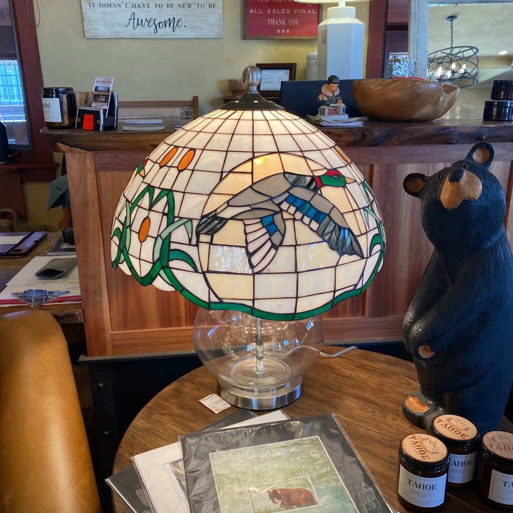Tiffany Style Mallard Glass Base Lamp