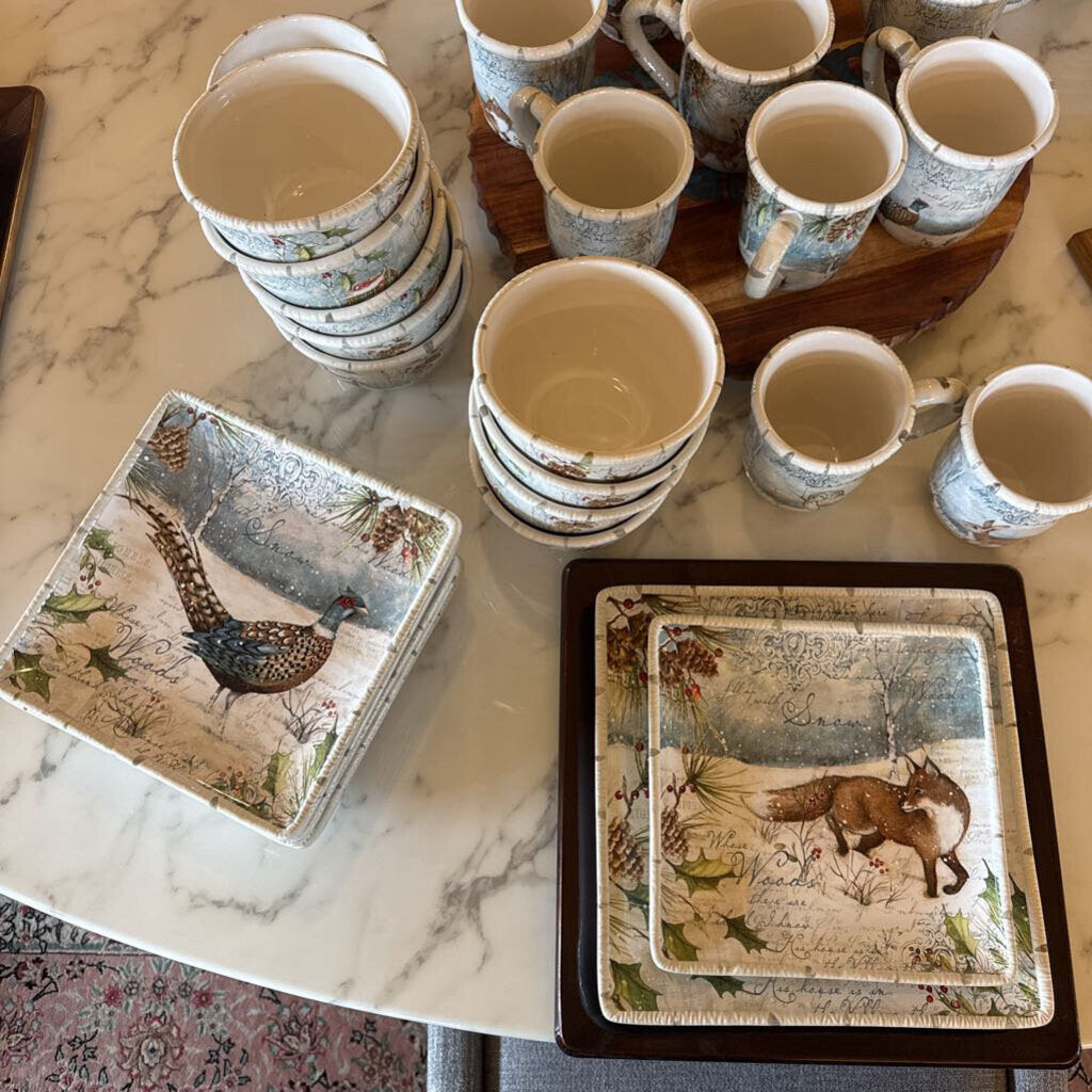 Certified International Winters Lodge Earthenware Dinnerware Collection - Service for 12
