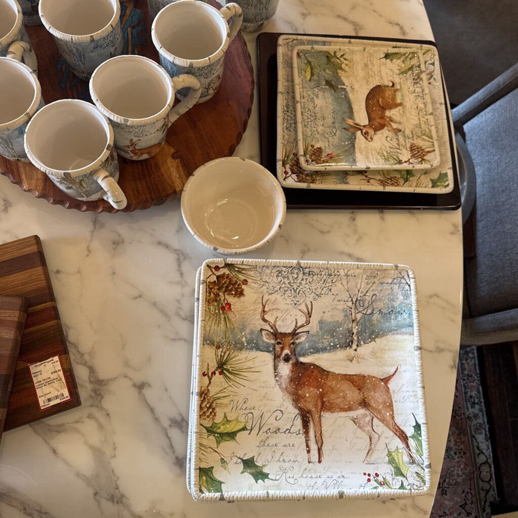 Certified International Winters Lodge Earthenware Dinnerware Collection - Service for 12