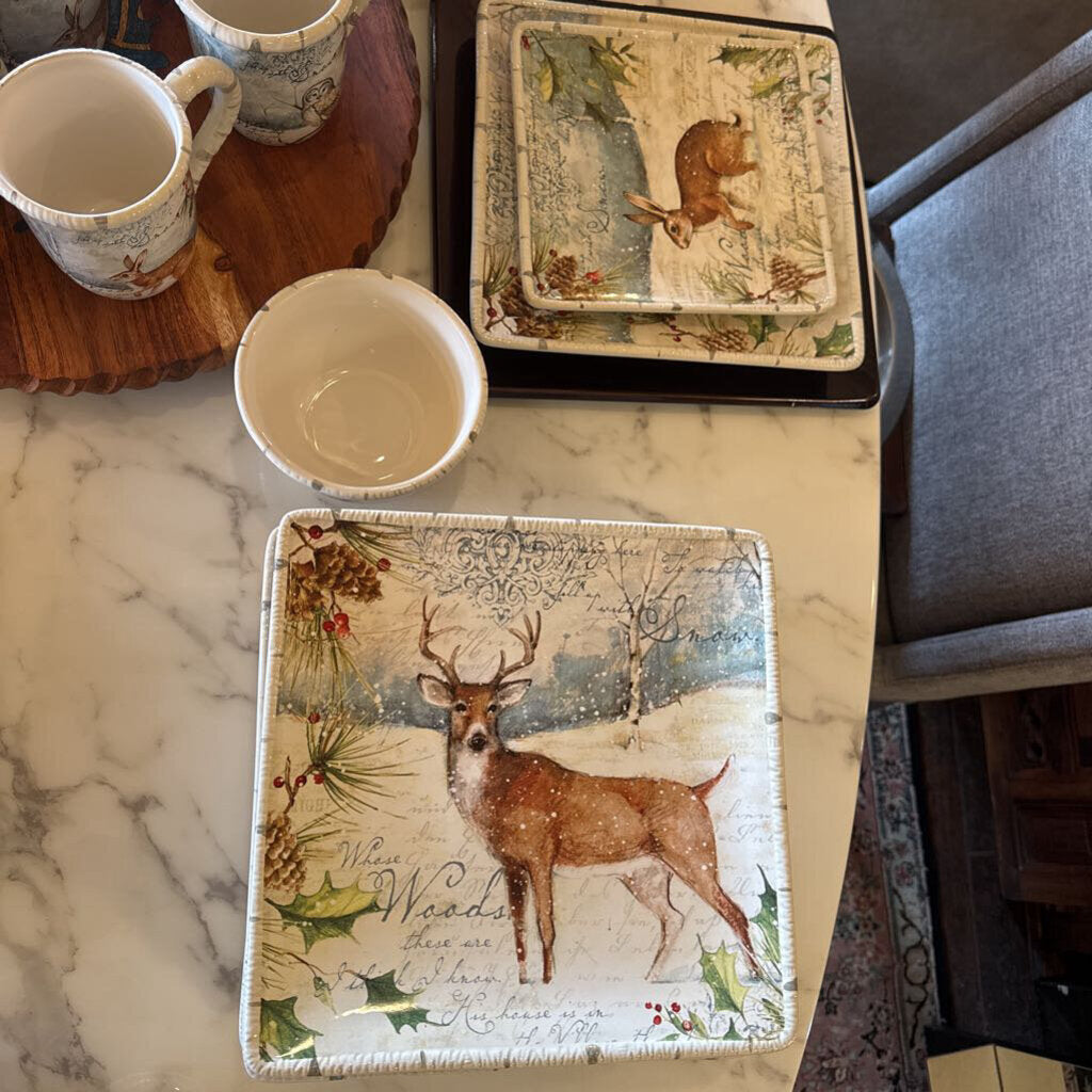 White River Home Deer in Pine - 16 Piece Set