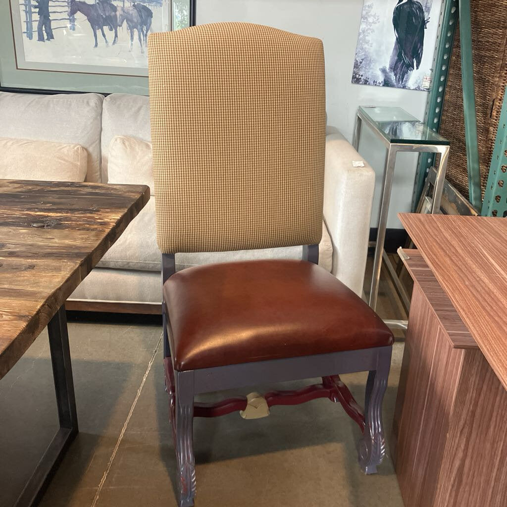 Leather Cushion w/ Upholstered Back Dining Chairs Set of 8