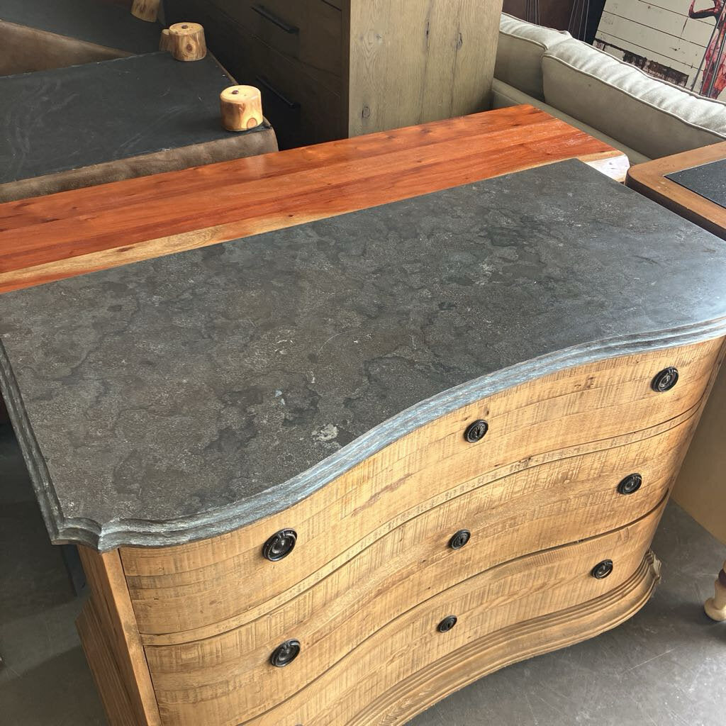 Rustic 3 Drawer Dresser w/ Stone Top