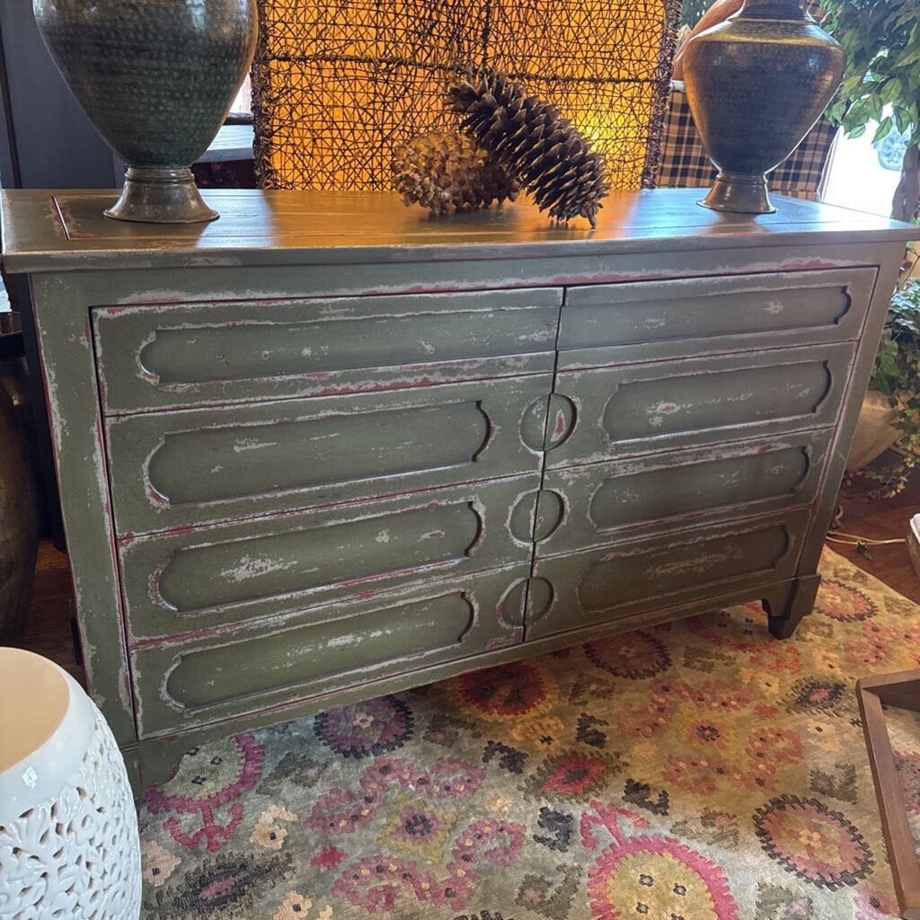 Distressed Wood Electric TV Cabinet