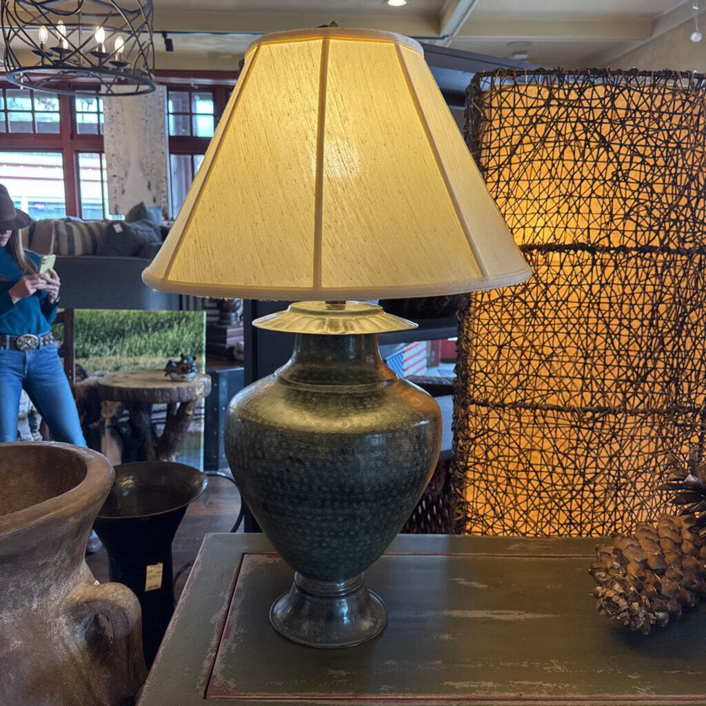 Green Metal Base Lamps - Set Of 2