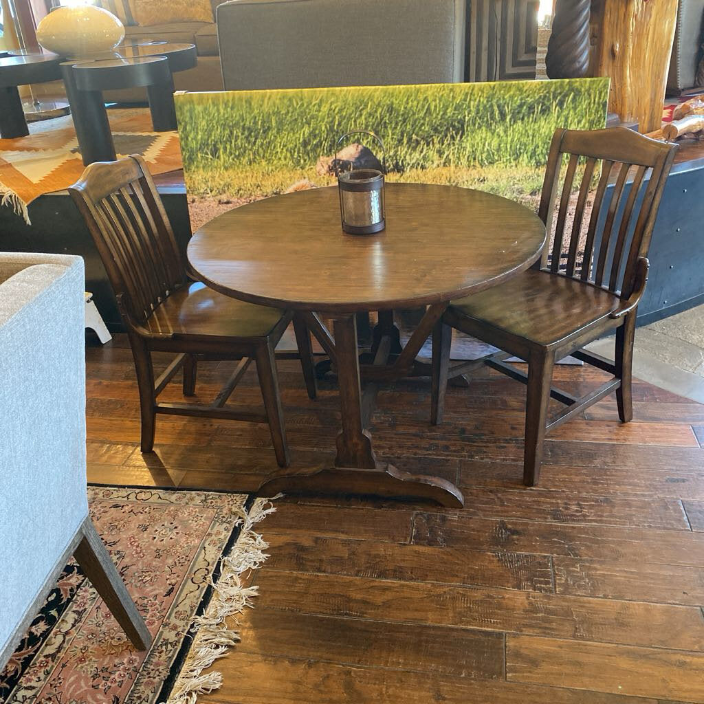 Pottery Barn Vintner Tilt Top Table With Two Chairs