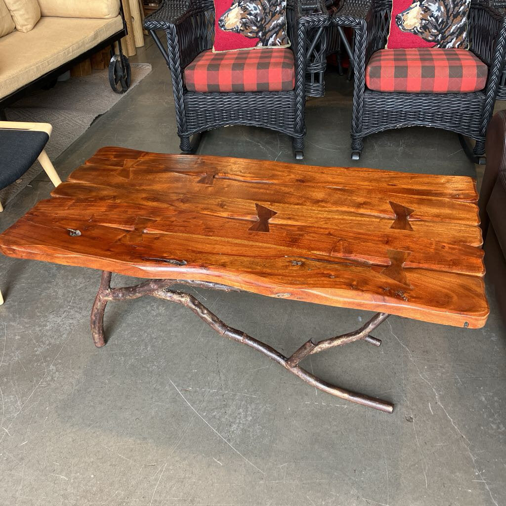 Live Edge Coffee Table w/ Metal Stick Legs