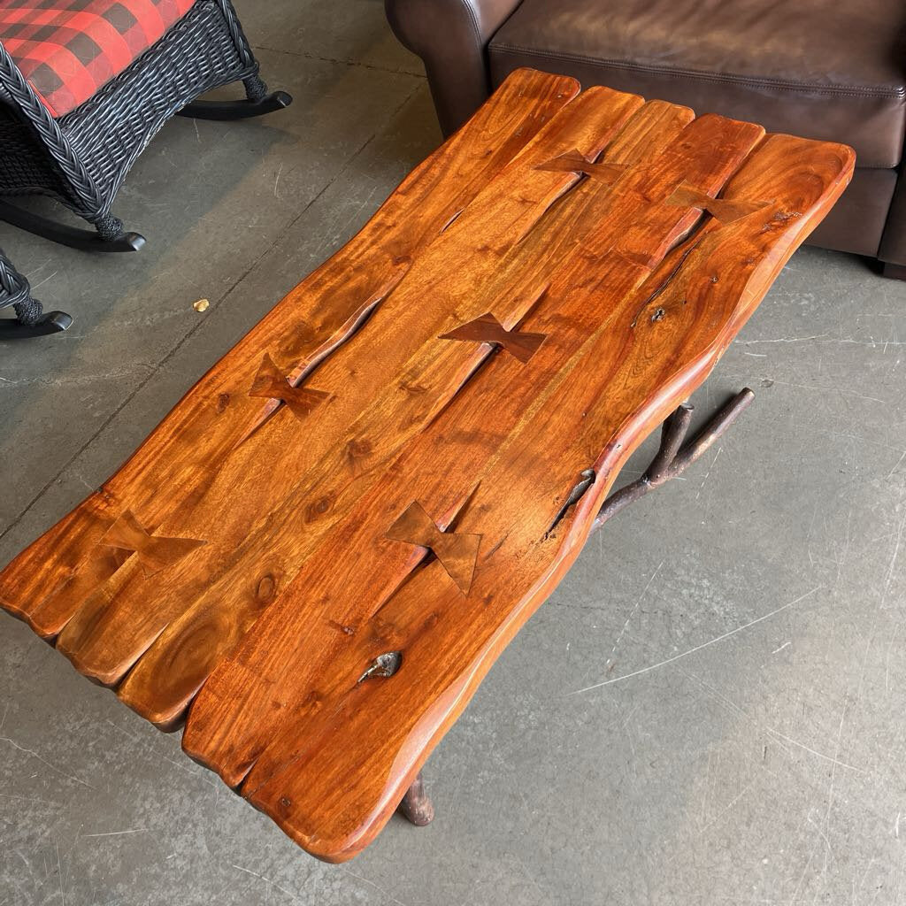 Live Edge Coffee Table w/ Metal Stick Legs