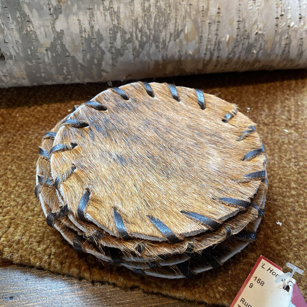 Cowhide Coasters - Set of 6