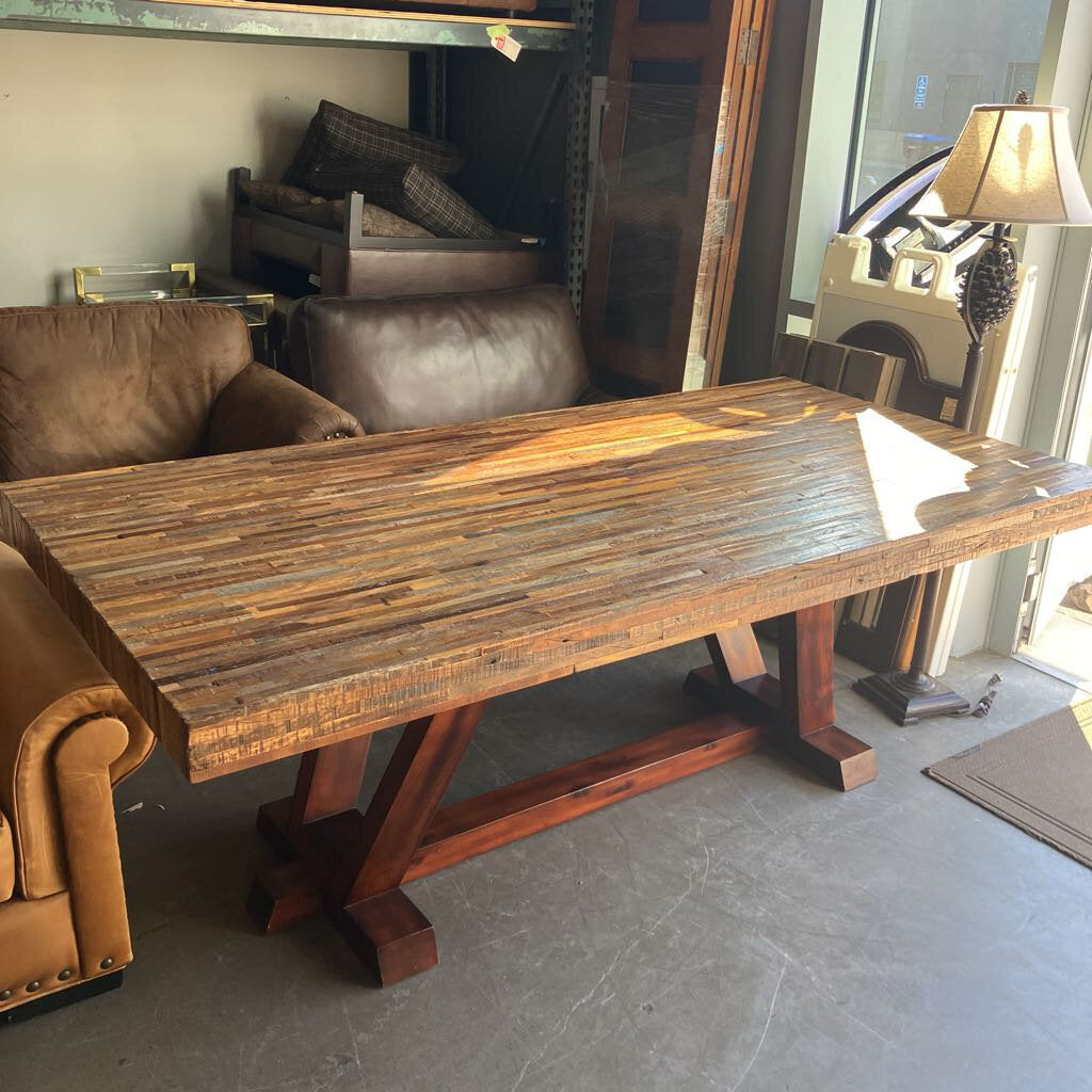 Butcher Block Style Dining Table