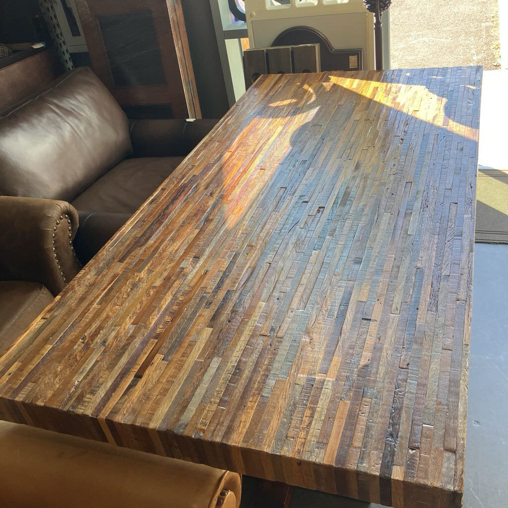 Butcher Block Style Dining Table