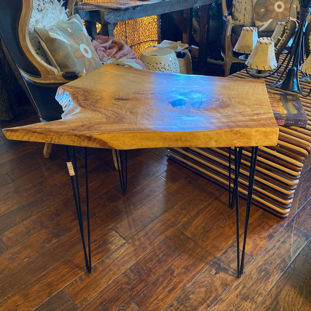 Custom Made Figured Maple and Resin Table By Rustic Incline