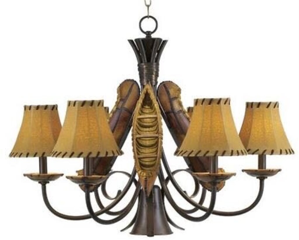 Pacific Coast Lighting Grand Old River Canoe 6 Light Chandelier