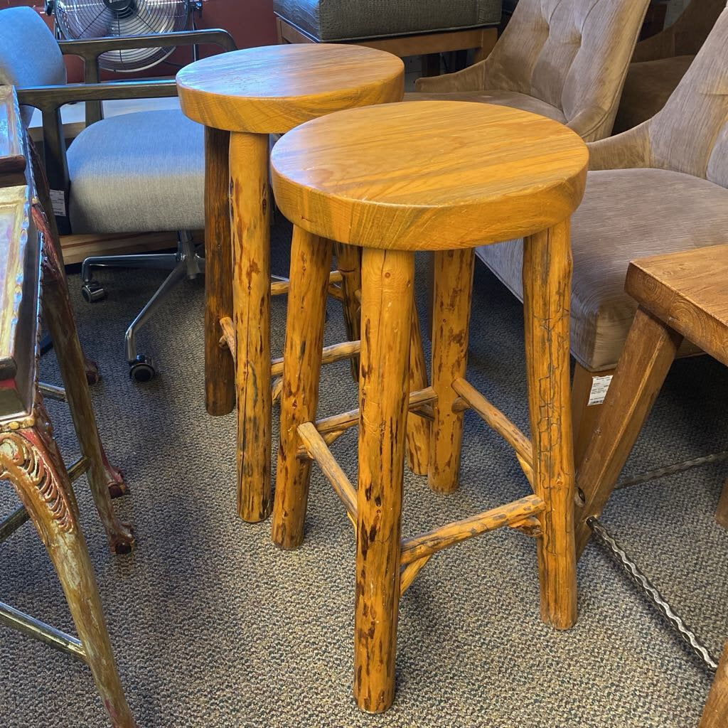 Lodge Pole Pine Bar Stool - Set of 2
