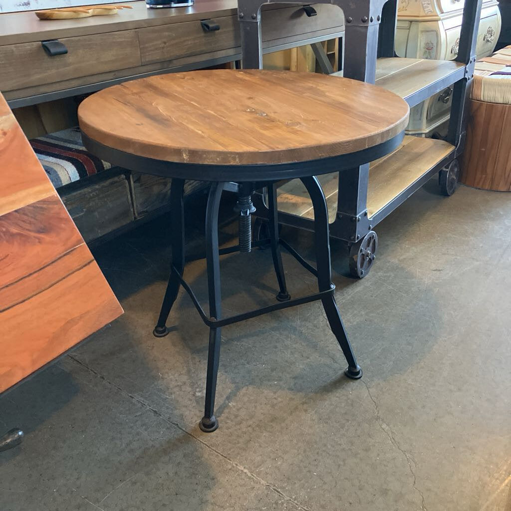Pottery Barn Adjustable Height Round End Table