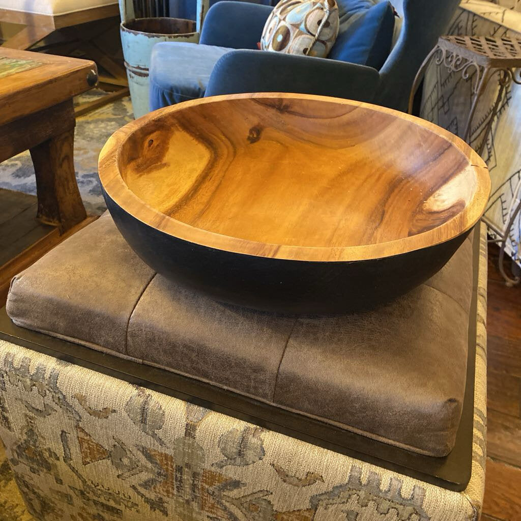 Pottery Barn Two Toned Wood Bowl